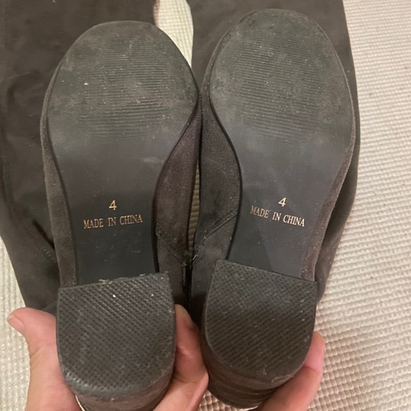 Faux suede over the knee Taupe Boots - Picture 7 of 7